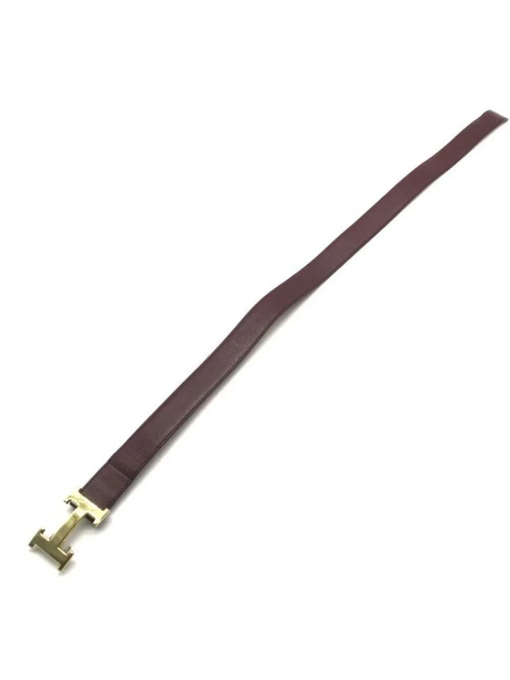 Hermes H Buckle Logo Leather Belt Suit Bordeaux